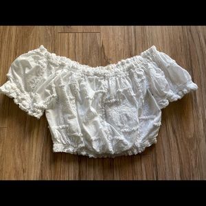Off the shoulder white crop